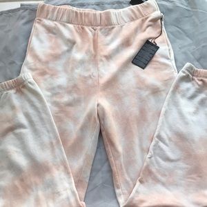 Forever 21 pink and white tie dye sweatpants